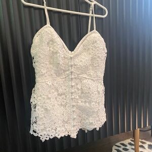 Abercrombie & Fitch White Lace Corset Top XXS